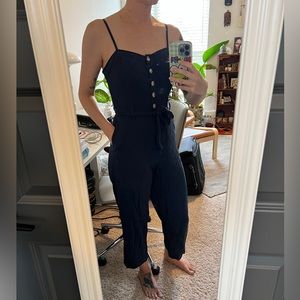 Women’s Navy Blue Linen Jumpsuit